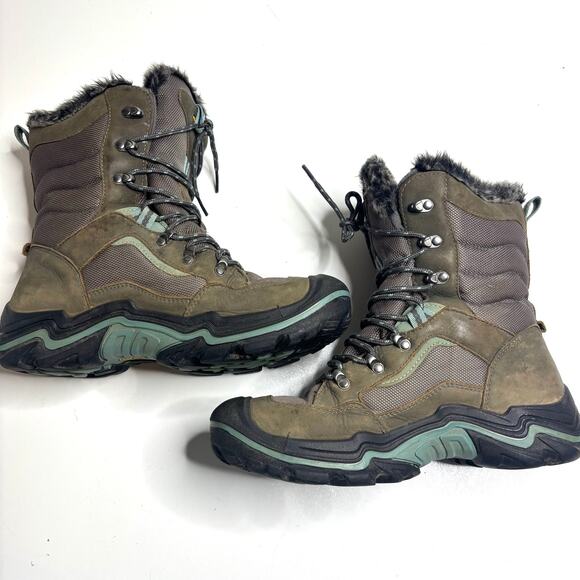 Keen Durand Polar Women's Waterproof Tall Winter Boots Olive 11 - Picture 5 of 10